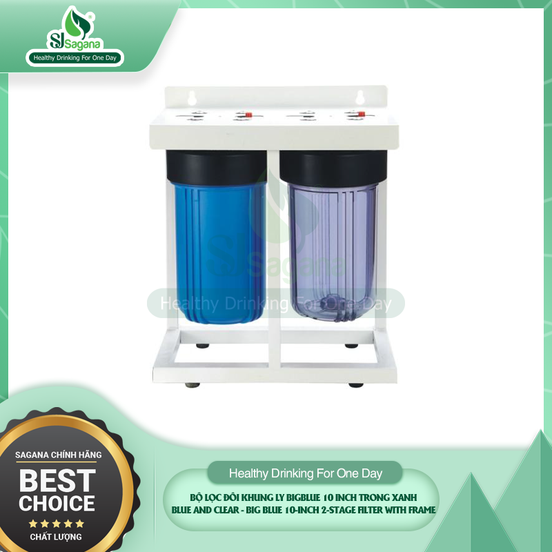 Bộ lọc đôi khung ly Bigblue 10 inch trong xanh