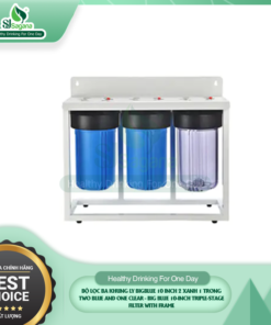 Two Blue and One Clear - Big Blue 10-inch Triple-Stage Filter with frame