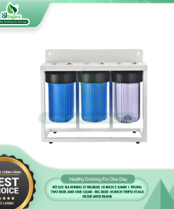 Two Blue and One Clear - Big Blue 10-inch Triple-Stage Filter with frame