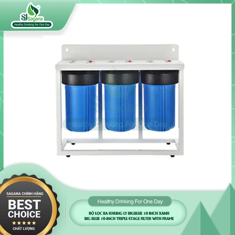 Bộ lọc ba khung ly Bigblue 10 inch xanh