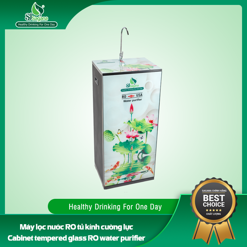 Cabinet tempered glass RO water purifier