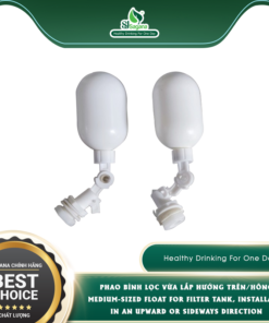 Medium-sized float for filter tank, installable in an upward or sideways direction